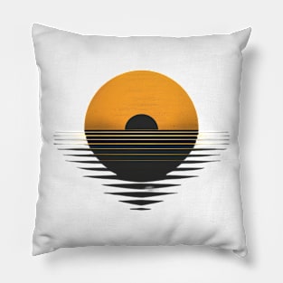 Dark Minimalist Eclipse Pillow