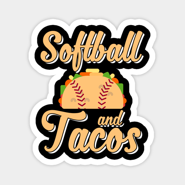 Cute Softball and Tacos Novelty Soft Ball Player Magnet by theperfectpresents