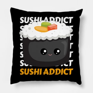 Cute Kawaii Sushi addict I love Sushi Life is better eating sushi ramen Chinese food addict Pillow