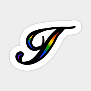 Rainbow Cursive Letter I Magnet