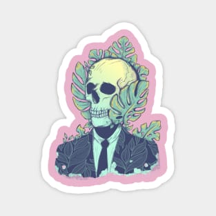 Botanical skull man Edit Magnet