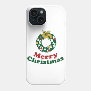 round christmas wreath Phone Case