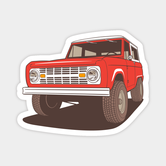 RED BRONCO Magnet by OldSkoolDesign