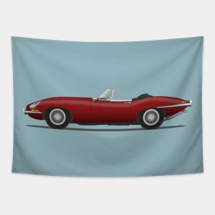 Jaguar E Type Roadster Maroon Tapestry