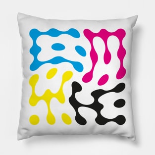 Twisted CMYK Metaball Typography Pillow