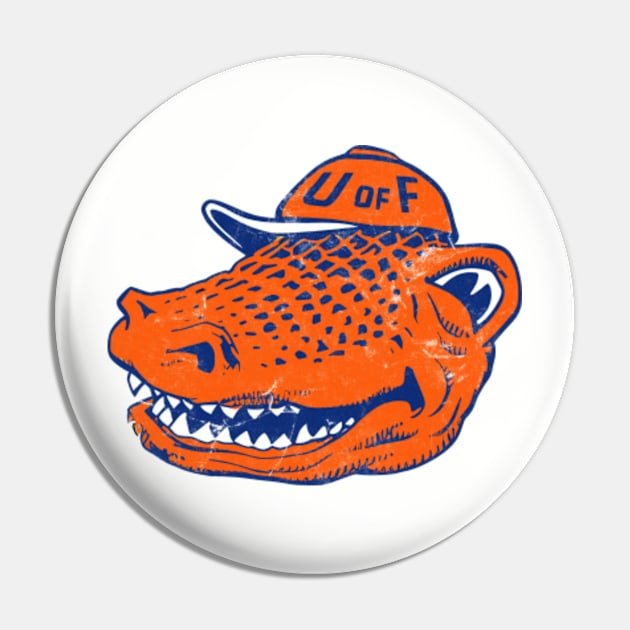 UF Gator Mascot Design - Vintage Style Pin by CultOfRomance