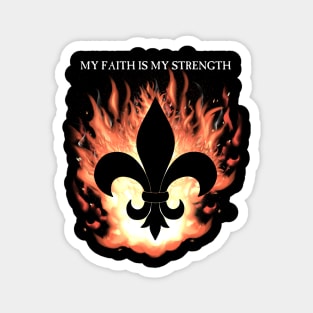 Flaming Fleur de lis Strength! Magnet