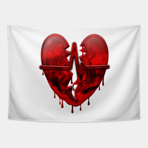 Broken Heart Bleeding Heart Heart Beat Heart Pulse Tapestry by NeavesPhoto