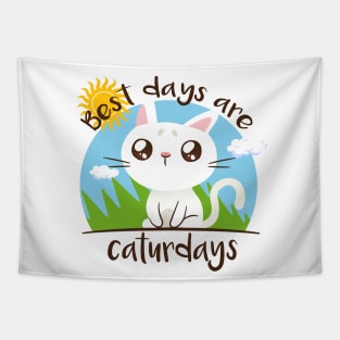 Best Days Are Caturdays Summer Tapestry