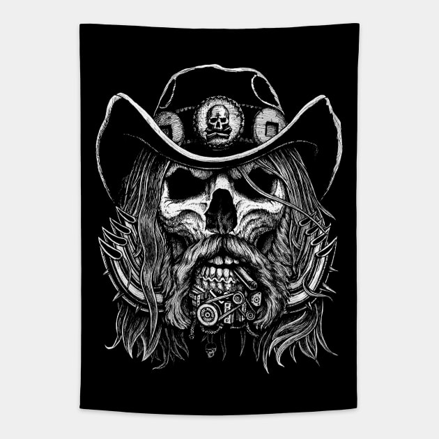 Motormouth - heavy metal skull Tapestry by grimsoulart