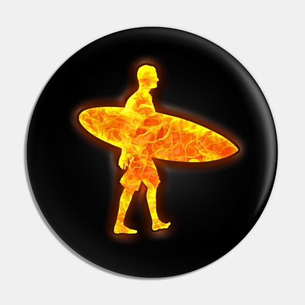 Surfer with his Surfboard Pin by The Black Panther