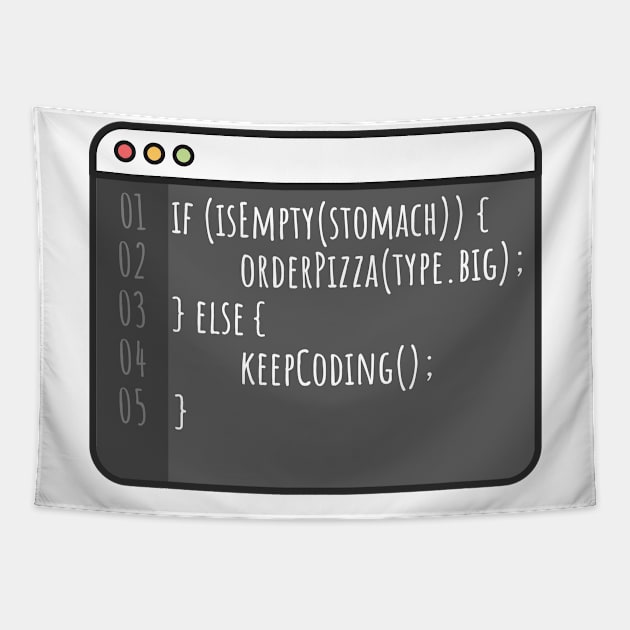 Developer isEmpty stomach - pizza Tapestry by maxcode