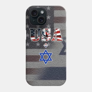 USA + Israel on Stylized, Blended Flag Background Phone Case