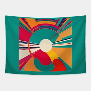 Retro Vintage Boho Chic Abstract Mid Century Modern Geometric Tapestry