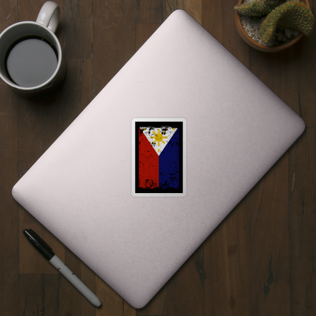 Distressed Filipino Hawaiian Islands sticker decal wood tiki pinoy Philippines