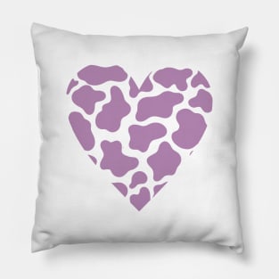 Cow Print Purple Heart Design Pillow