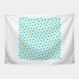 starfish on turquoise tropical sea geometric pattern Tapestry