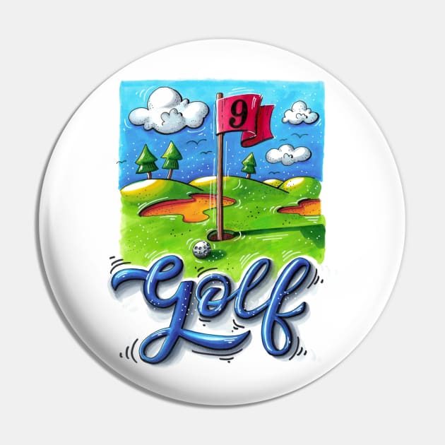 Golf course Pin by BlueInkStudio