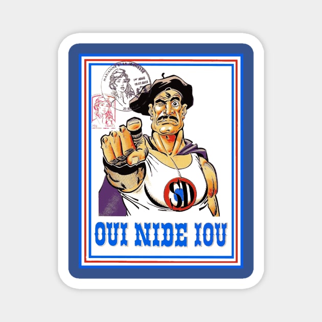 oui nide iou Magnet by Mosaicblues