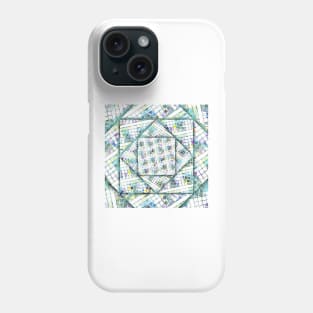 Cubes in Speckled Cubes | Cool Blues, Greens, Purples and More | Digitally Designed Geometric Pattern Phone Case