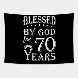 Blessed By God For 70 Years Christian Tapestry