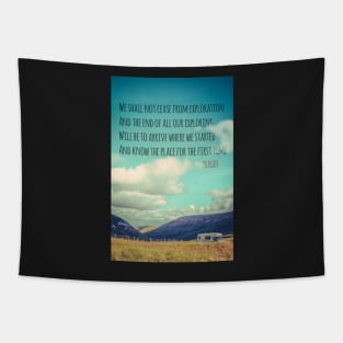 TS Eliot Travel Quote Poster Tapestry