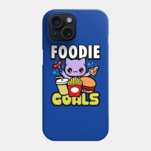 Cute Kawaii Original Foodie Cat Eating Junk Food Gift For Cat And Food Lovers Phone Case