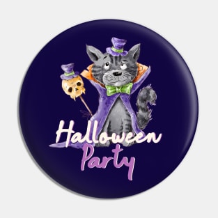 Halloween Funny Cat Party Pin