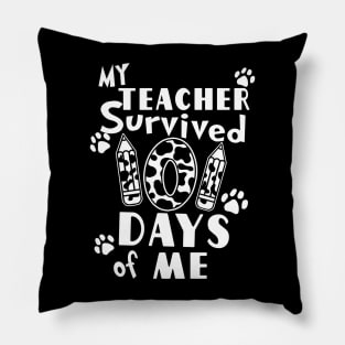 My Teacher Survived 101 days of Me School Dalmatian Dog Pillow