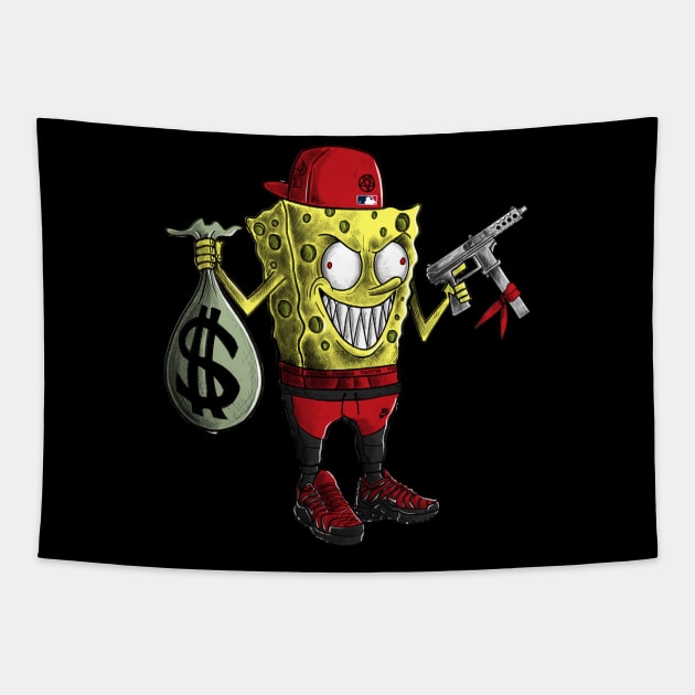 gangsta SpongeBob Tapestry by markusloewe