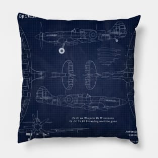 Supermarine Spitfire Mark XIV Blueprint Pillow