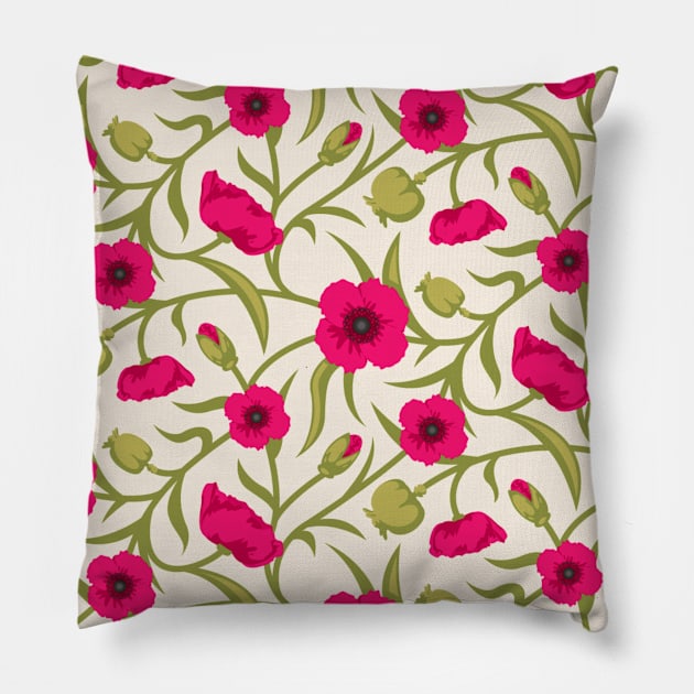 Floral Pattern Pillow by giantplayful