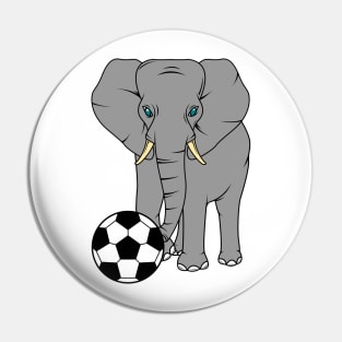 Cute elephant is playing soccer with a ball Pin