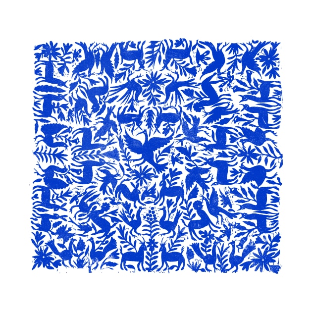 Otomi Mexican Design Blue by otomi