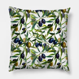 Olives - Mediterranean pattern Pillow