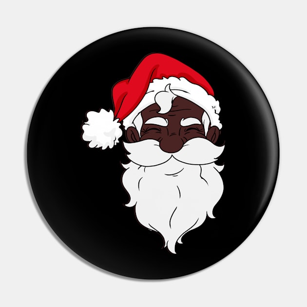 Black Santa Claus Face African American Christmas Pin by adil shop