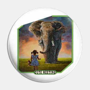 Girl and elephnat Pin