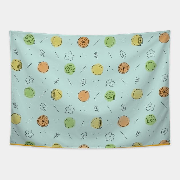 Citrus Fruits Tapestry by Unbrokeann