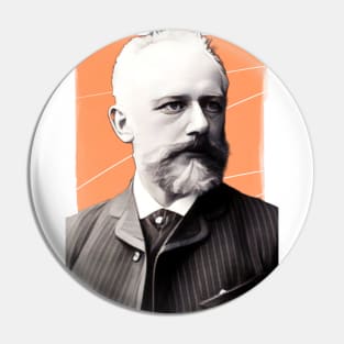 Russian Composer Pyotr Ilyich Tchaikovsky illustration Pin