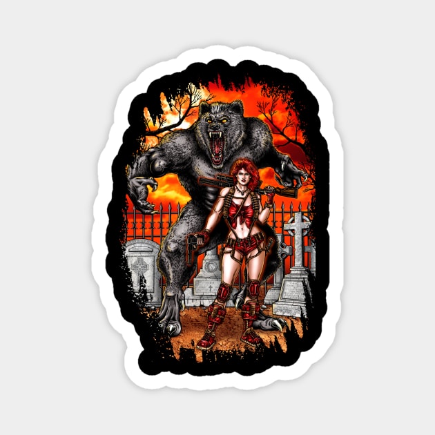 Big Bad Wolf and Red Riding Hood Magnet by Fine Design Creative