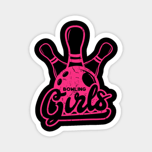 Cool Pink Bowling Girls Magnet
