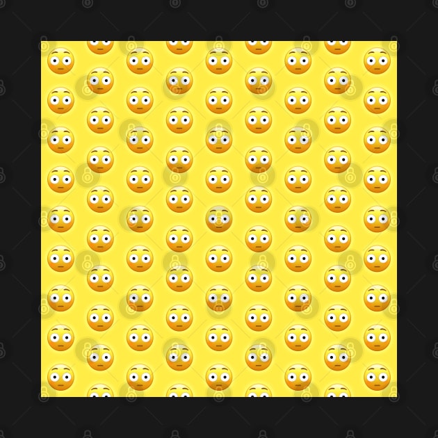 Flushed Face Emoji Pattern | Pop Art by williamcuccio