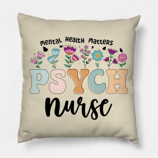 Funny Psychiatric Nurse RN Cute Psych Nurse Squad PMHNP Pillow