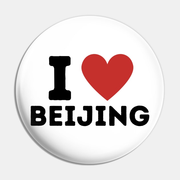 I Love Beijing Simple Heart Design Pin by Word Minimalism