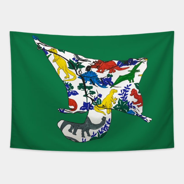 Flying Squirrel Dinosaur Blanket Tapestry by RaLiz