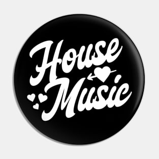 HOUSE MUSIC  - Valentine hearts (White) Pin