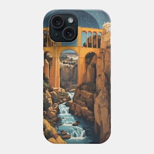 New Bridge Ronda Andalucia Starry Night Spain Travel Tourism Retro Vintage T-Shirt Phone Case