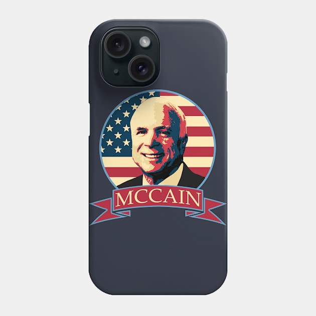 John McCain American Banner Phone Case by Nerd_art