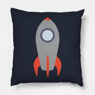 Retro Rocket Ship Pillow