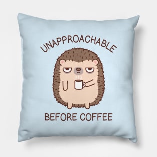 Unapproachable Before Coffee Hedgehog Funny Pillow